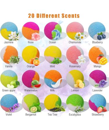 Kids Bath Bombs with Surprise Inside - 20 Pack Gift Set for Girls and Boys | Handmade Fizzies Spa Balls for Children - Birthday, Christmas, Easter Day - Buy Online on SooperMarket.com