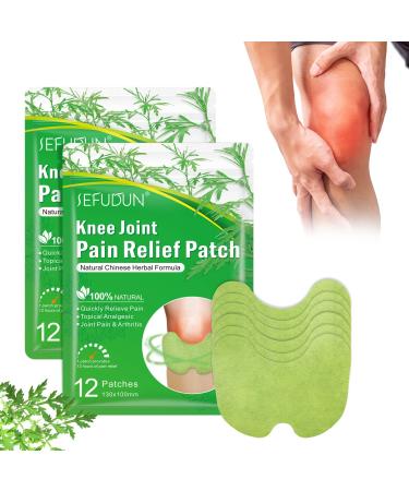 Knee Pain Relief Patches 24 Pcs Arthritis Pain Relief Patch With Natural Wormwood Herbal Relieves Muscle Soreness and Promotes Blood Circulation-For Relieve Pain Heat Patch in Knee Back Neck Shoulder