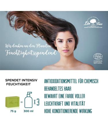 Dr.Tree 2-in-1 Moisturizing Solid Shampoo & Conditioner - 99% Natural Ingredients EcoCert Certified Ideal for All Hair Types - 75g - Buy Online on SooperMarket.com