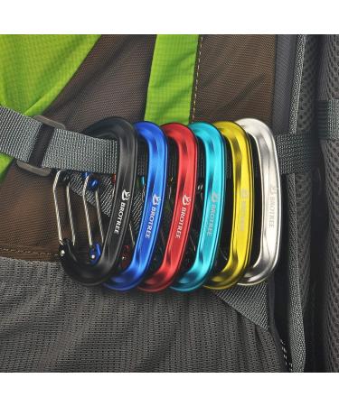 Brotree Carabiner Hooks - 1200kg Heavy-Duty Screw Lock Perfect for Hiking Camping & Fishing - 2 Black Wire Gate Key Rings - Buy Online on SooperMarket.com