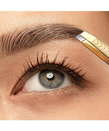Andibro Eyebrow Hair Removal Tweezers Stainless Steel Precision Eyebrow Pluckers Non-Slip Handles No Gaps Professional Flat Tip for Ingrown Facial Hair Lashes Home Men Women Beauty Salon(slanted tip) - Buy Online on SooperMarket.com