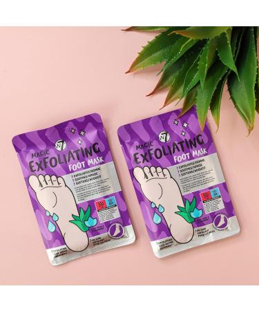 W7 Exfoliating Foot Mask Treatment - At Home Soothing Skin Repair Sock Set - 2 Pairs - With Tea Tree & Aloe Vera - Buy Online on SooperMarket.com