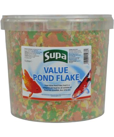 Supa Value Pond Flake Fish Food 5 Litre Bucket Provides A Nutritionally Balanced Diet For Koi Carp and Other Pond Coldwater Fish.