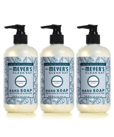 Mrs. Meyer's Hand Soap, Made with Essential Oils, Biodegradable Formula, Limited Edition Snowdrop, 12.5 fl. oz - Pack of 3