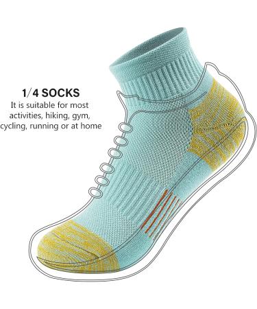 Gonii Women's Athletic Ankle Socks | Thick Cushioned Running Hiking Low Cut | 5-Pack Cool Colors | Size 6-8 - Buy Online on SooperMarket.com