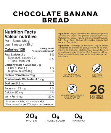 Revolution Nutrition Vegan Smart Vegan Protein Powder Dairy Free Plant Based Sugar Free Soy Free BCAAs Keto Friendly For Men & Women 20g Of Protein Per Scoop 908g 26 Servings (Chocolate Banana Bread 2 Pound) Chocolate Banana Bread 2 Pound - Buy Online on SooperMarket.com