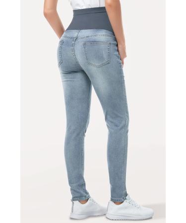 PACBREEZE Women's Maternity Jeans XL - Light Blue High Waist Denim Skinny Pants - Buy Online on SooperMarket.com