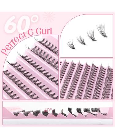 Parriparri 20D-0.07C 200Pcs Cluster False Eyelashes Extension | DIY At Home C Curl Russian Lashes | Individual 8-16MM Mix - Buy Online on SooperMarket.com