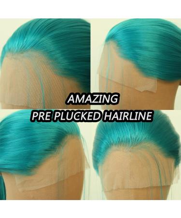 Emerald Green Synthetic Lace Front Wig - Long Straight Teal Wig for Black Women - Buy Online on SooperMarket.com