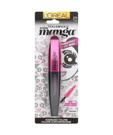 L'Or al Paris Voluminous Miss Manga Washable Mascara  Black  0.27 fl. oz.