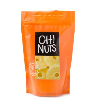 Oh! Nuts Dried Pineapple Rings - 1lb Bulk | Organic Sweet, Juicy Dehydrated Pineapple Fruit Bites | Low Calories & High Fibers | Tropical Healthy Treat for Snacking & Baking