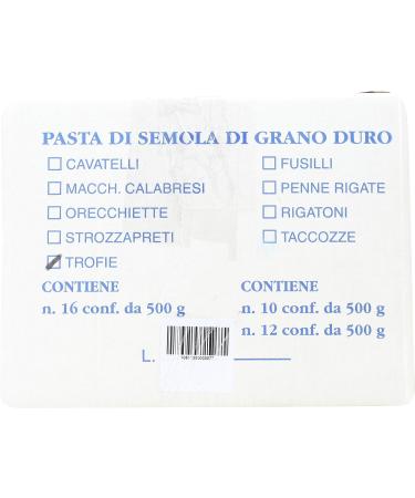Camp'Oro Le Regionali Italian Pasta Trofie 17.6 oz - Pack of 16 - Buy Online on SooperMarket.com