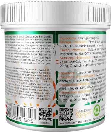 Special Ingredients Carrageenan Kappa 250g Premium Quality Suitable for Vegans Vegetarians & Ovo- Lacto Vegetarians Non-GMO Gluten-free Non-irradiated Recyclable Plastic Container - Buy Online on SooperMarket.com