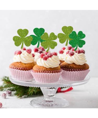 36 Pack Lucky Four Leaf Clover Cupcake Toppers Glitter St.Patrick's Day Shamrock Cupcake Picks for Baby Shower St Patrick's Day Kids Birthday Party Cake Decorations Supplies Gree 14 - Buy Online on SooperMarket.com