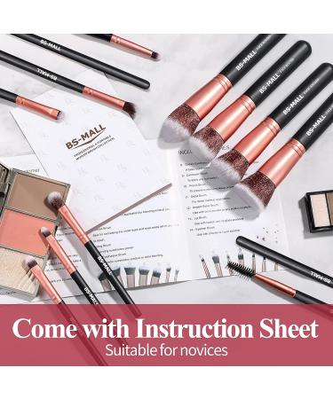 BS-MALL Premium Synthetic Makeup Brushes Set - 14 Pcs for Foundation, Powder, Concealers, Eye Shadows - A-Rose Golden - Buy Online on SooperMarket.com