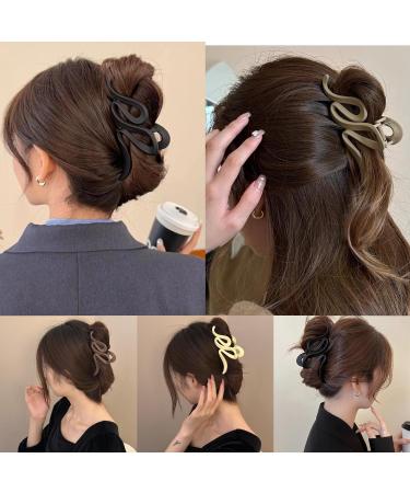 4-Piece Large Wave Hair Clips - 13cm Slip-Resistant Jaw Clips for Thick Hair | Stylish Hair Accessories for Women & Girls - Buy Online on SooperMarket.com