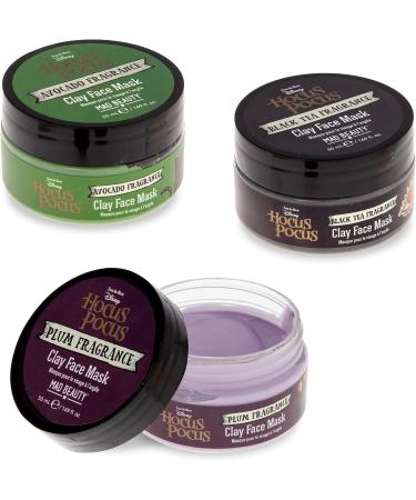 MAD BEAUTY Disney Hocus Pocus Clay Face Mask Set (Trio) Aloe Vera Infused Black Tea Plum & Avocado to Soothe & Rejuvenate Skin - Buy Online on SooperMarket.com