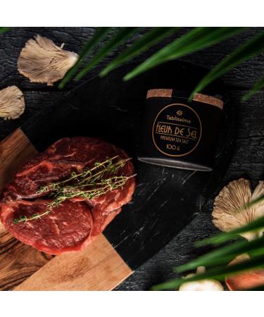 Fleur de Sel - Premium Sea salt from Guerande France - Flaky Sea Salt from the Celtic Sea - Salt Cork box - 3.5 Oz (100g) - Buy Online on SooperMarket.com
