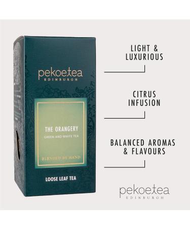 PekoeTea Edinburgh The Orangery Tea - Chinese White & Green Tea with Orange Luxury Signature Blend 40g Loose Leaf Box - Buy Online on SooperMarket.com