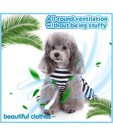 Elegant Petcute Dog Dress - Summer Tutu for Little Dogs with Bowknot & Flower Design | XS Black & White Stripes - Buy Online on SooperMarket.com