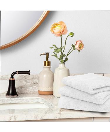 Textila Terry Washcloth Pack of 8 - White 13x13 Inches - Soft & Luxurious - Absorbent Cloths for Bath, Face, Hand, Kitchen, Spa - Hotel & Home Use - Buy Online on SooperMarket.com