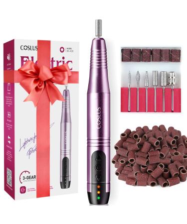 Wirelessly portable electrical nail cutter 11 in 1 professional manicure and pedicure set electrical nail file for gelails and acrylic nails nail shapes polishing removing cornea purple