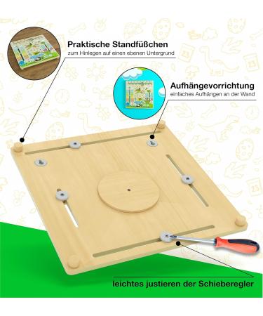 Woodywood Calendar Watch for Children - Bilingual Montessori Learning Clock in Wood 30x30 cm - Teach Time Date Weeks Months Seasons & Weather in German & English - Buy Online on SooperMarket.com