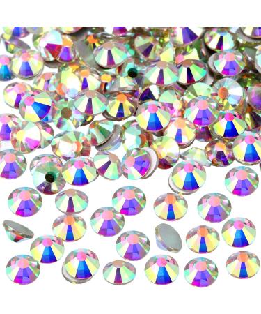 1440 Pack Crystal Flat Back Rhinestone Round Diamante Gems Non-Self-Adhesive (Crystal AB 4 MM) Crystal AB 4 MM/SS16