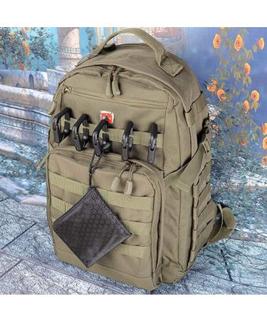 BOOSTEADY 10 Pack D-Ring Grimlock Locking for Molle Webbing with Zippered Pouch - Black - Buy Online on SooperMarket.com