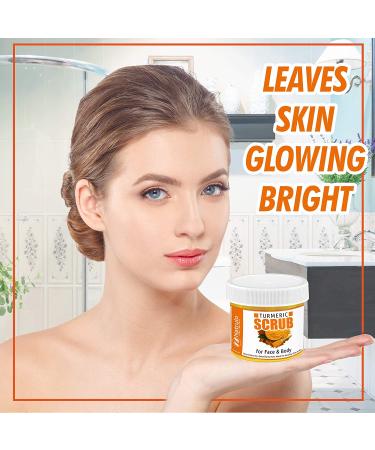Natrulo Turmeric Face Scrub - All-Natural Brightening Mask for Acne & Glowing Skin - Detox Clay Mask for Even Tone & Toxin Removal - Buy Online on SooperMarket.com