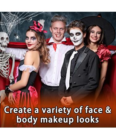 Buy EB okuup 3 Set Face Body Paint - Black White Red Clown Makeup Kit | Joker Halloween Cosplay & Special Effects | International Shipping Available - Buy Online on SooperMarket.com
