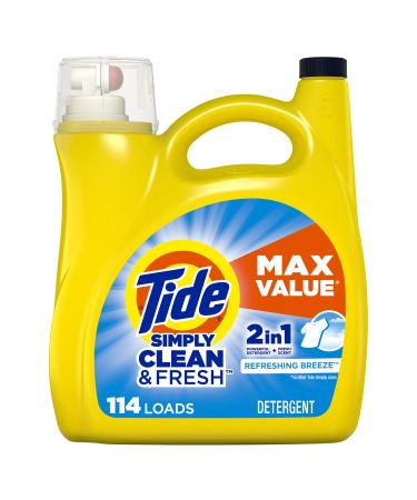 Tide Simply Liquid Laundry Detergent Refreshing Breeze, 114 loads (Packaging May Vary)