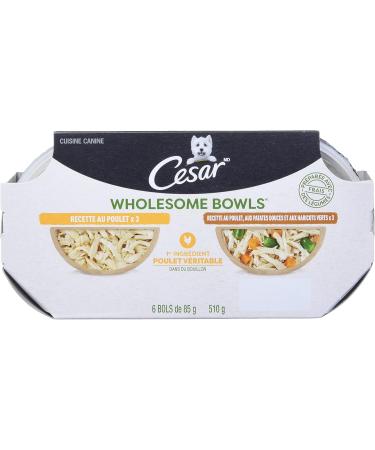 CESAR Wholesome Bowls Wet Dog Food - Chicken - Chicken Sweet Potato & Green Beans 6x85g Variety Pack Chicken - Chicken Sweet Potato & Green Beans 85 g (Pack of 6) - Buy Online on SooperMarket.com