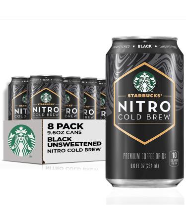 Starbucks Nitro Cold Brew, Black Unsweetened, 9.6 fl oz Can (8 Pack) (Packaging May Vary)