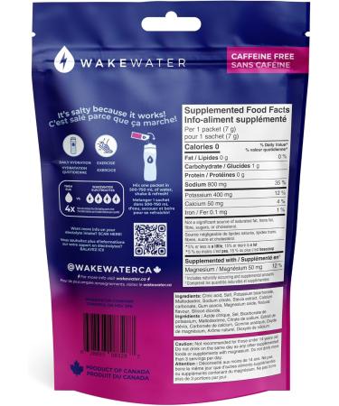 WakeWater Electrolytes Powder | Fruit Punch 10 x 7g Electrolyte Powder Packets | Rapid Rehydration | Sugar Free | No Artificial Sweetener | 0 Calories | Keto & Paleo Friendly - Buy Online on SooperMarket.com