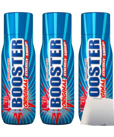 Booster Original Energy Syrup for Soda MakPack of 3 (3x0.5l Bottle) + usy Block