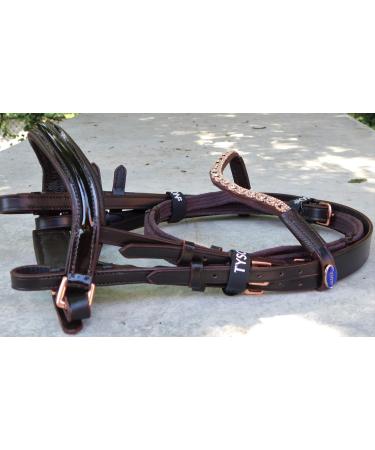 Buy Tysons Breeches Bridle in Rose Gold | Mini Shetty Riding Bridle with Leather Glitter Rhinestones + Reins - International Shipping Available - Buy Online on SooperMarket.com