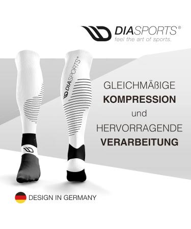 Diasports Runstars Compression Socks - Premium Support for Sports Running Marathon & Triathlon | Unisex White L - Buy Online on SooperMarket.com