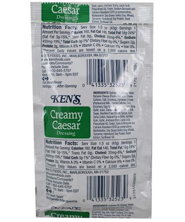 Ken's Steakhouse Creamy Caesar Dressing 1.5 oz Packets - Pack of 20 - Buy Online on SooperMarket.com