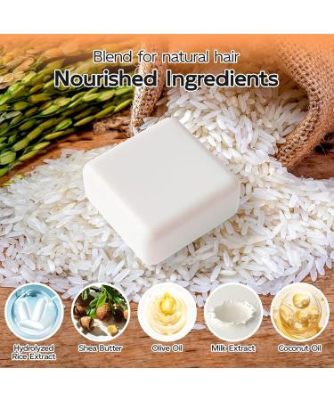Fermented Rice Water Shampoo Bar for Hair Growth & Moisture | 3.4 Oz - Nourish Dry Damaged Hair & Reduce Hair Loss - Buy Online on SooperMarket.com