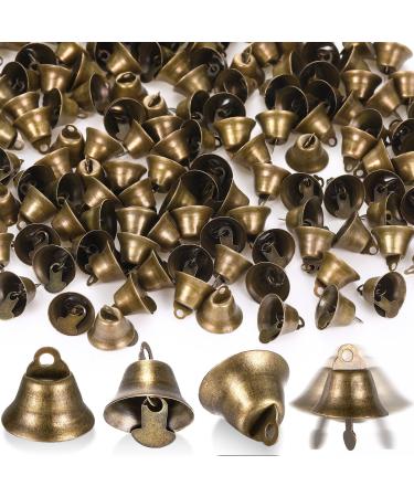 Zhengmy 200 Pcs Mini Bronze Decorative Bells Vintage Craft Bells 16 mm Small Bell Christmas Bridal Bells Hanging Ornaments Decoration for Doors Dog Collar Jewelry Sewing Christmas DIY Craft