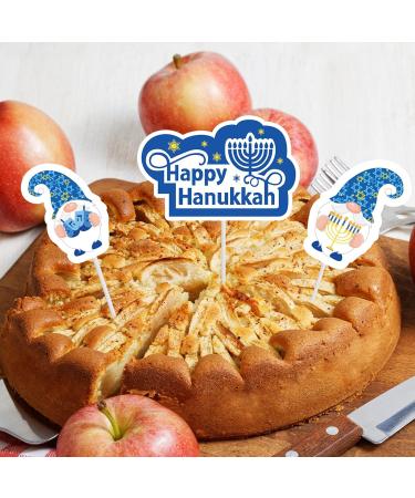 Whaline 48Pcs Happy Hanukkah Cupcake Topper Menorah Star Gnome Cupcake Picks Blue Chanukah Food Picks for Cake Decoration Party Supplies - Buy Online on SooperMarket.com