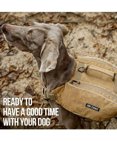 OneTigris Y-Shaped Dog Backpack No Pull CAMLUS Dog Saddle Bag | Lightweight Dog Pack for Hiking, Hunting, Camping | Medium Brown - Buy Online on SooperMarket.com