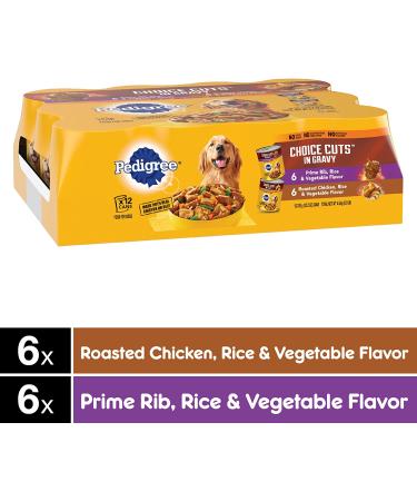 Pedigree Adult & Small Breed Wet Dog Food 12-Pack | Prime Rib & Chicken Gravy Cuts 13.2oz - Buy Online on SooperMarket.com