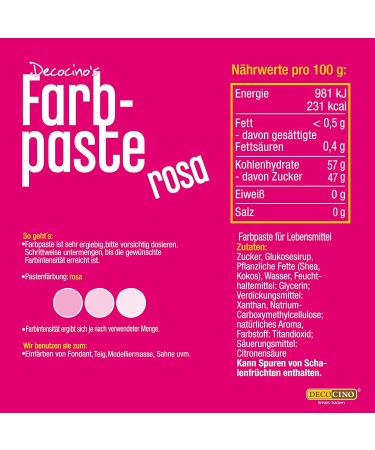 Decocino Pink Color Paste 25g - Azo-Free & Gluten-Free Food Coloring for Cakes Fondant & Creams - Ideal for Baking Internationally - Buy Online on SooperMarket.com