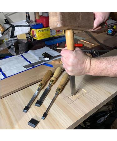 Schaaf Tools 4-Piece Wood Chisel Set | Finely Crafted Woodworking Hand Tools | Durable Cr-V Steel Bevel Edged Blade  Tempered to 60HRc | Tool Roll Included - Buy Online on SooperMarket.com