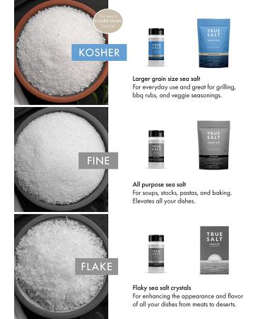 True Salt Kosher Grain Salt - All Natural Gourmet Sea Salt for Keto BBQs, Grilling, Baking, Soups & More - 16 oz - Buy Online on SooperMarket.com