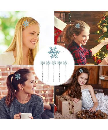 KALLORY Snowflake Hair Pins - 6pcs Decorative Barrettes for Girls | Party Hair Clips for Children - Snowflake Style Hair Accessories - Buy Online on SooperMarket.com