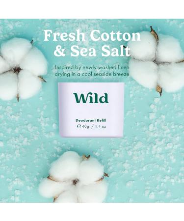 Wild - Natural Refillable Deodorant - Aluminium Free - Refill Variety Pack Includes Fresh Cotton & Sea Salt Jasmine & Mandarin and Coconut & Vanilla Scents - Long Lasting Protection Variety Pack 40 g (Pack of 3) - Buy Online on SooperMarket.com