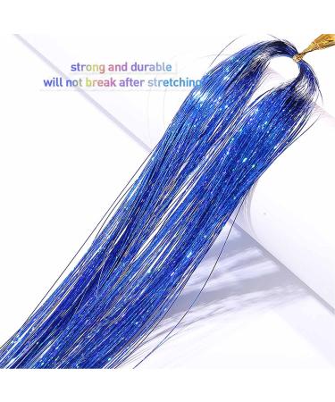 47 Inches Hair Tinsel Kit: 1200 Strands in 6 Colors - Sparkling Shiny Extensions for Colorful Glitter Hair - Includes Tools - Buy Online on SooperMarket.com